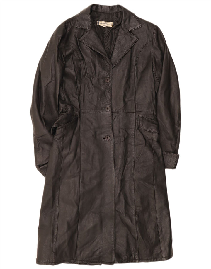 Masterpelle Manteau En Cuir Femme IT 44 Moyen Noir