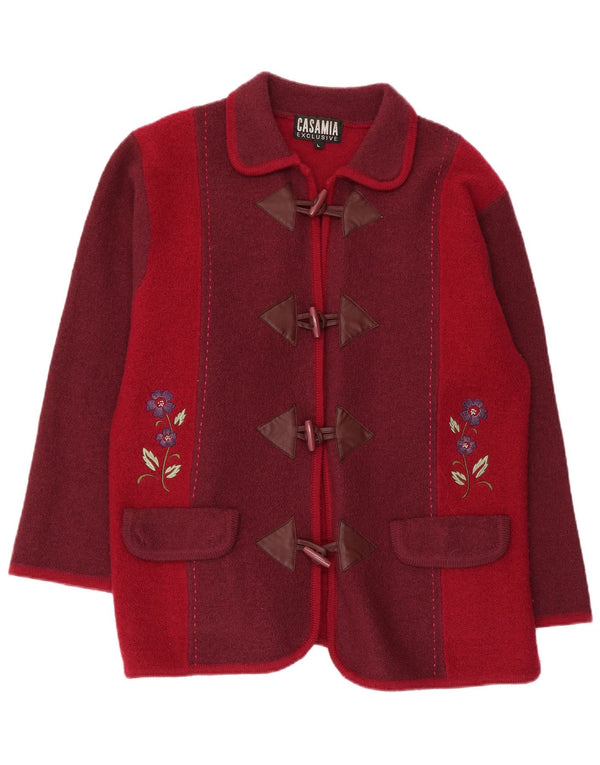 CASAMIA Veste blazer coupe ample pour femme UK 16 Large Bordeaux Colourblock