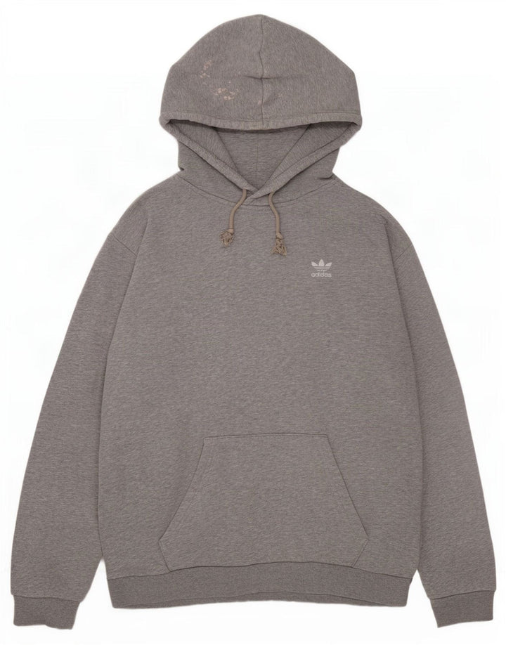 Adidas Pull à capuche en coton moucheté gris moyen pour homme