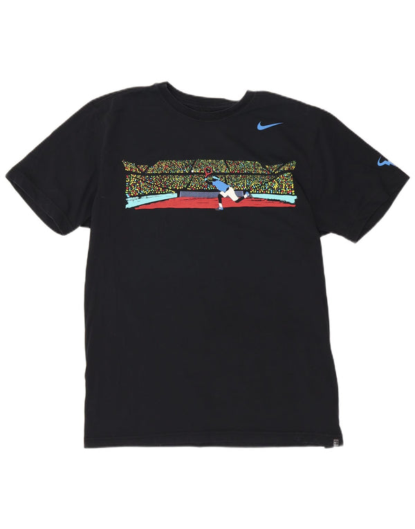 Nike Hommes Dri Fit Graphic T-Shirt Haut Large Bleu Marine Coton