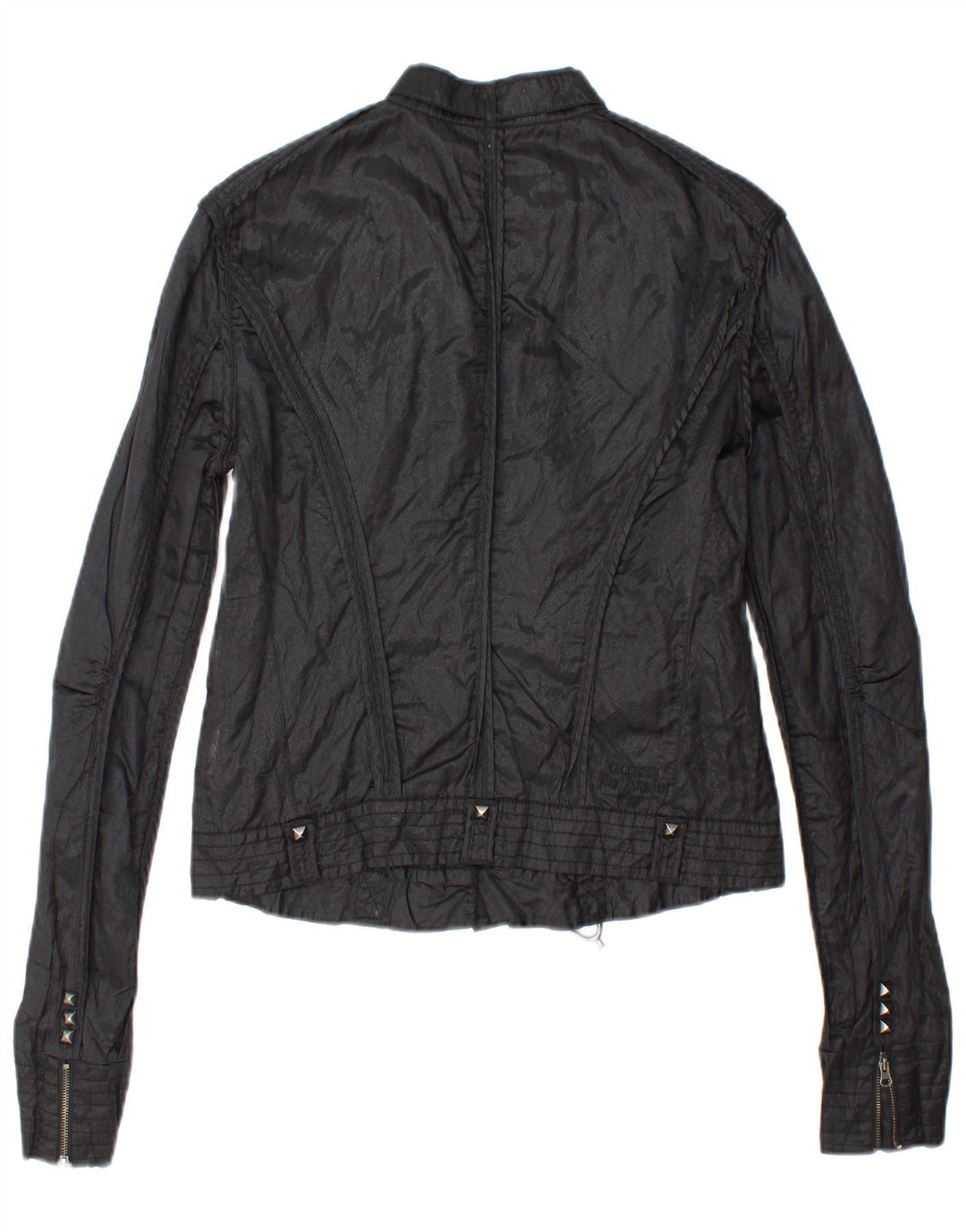 GUESS Veste utilitaire courte pour femme UK 14 Grand coton noir