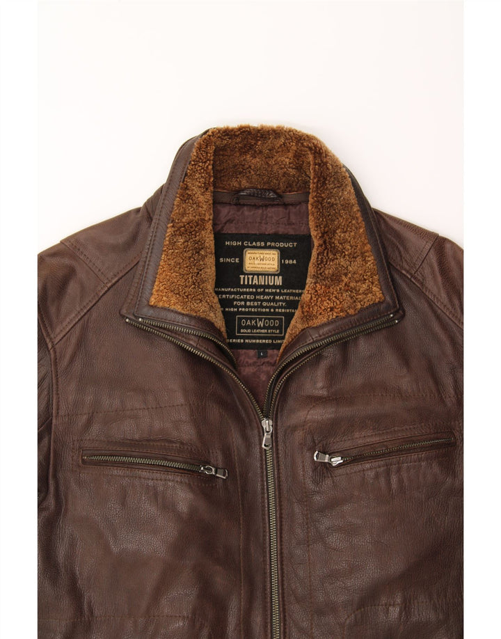OAKWOOD Veste en cuir pour homme UK 40 Large Marron