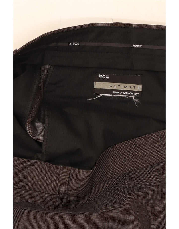Marks & Spencer Pantalon de Costume Droit Homme W40 L29 Gris