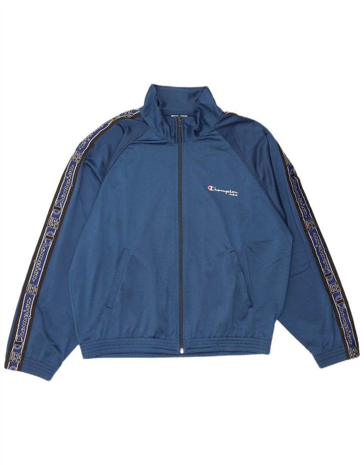 Champion Veste de Survêtement Graphique Homme Bleu Marine Moyen Polyester