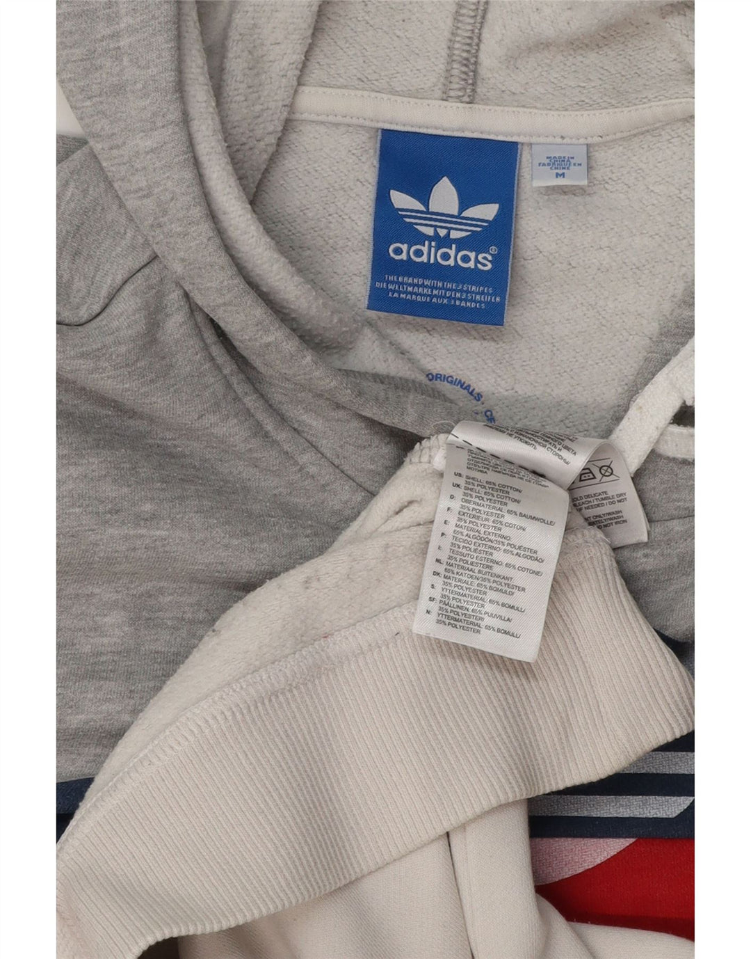 ADIDAS Pull à capuche graphique pour homme en coton color block gris moyen