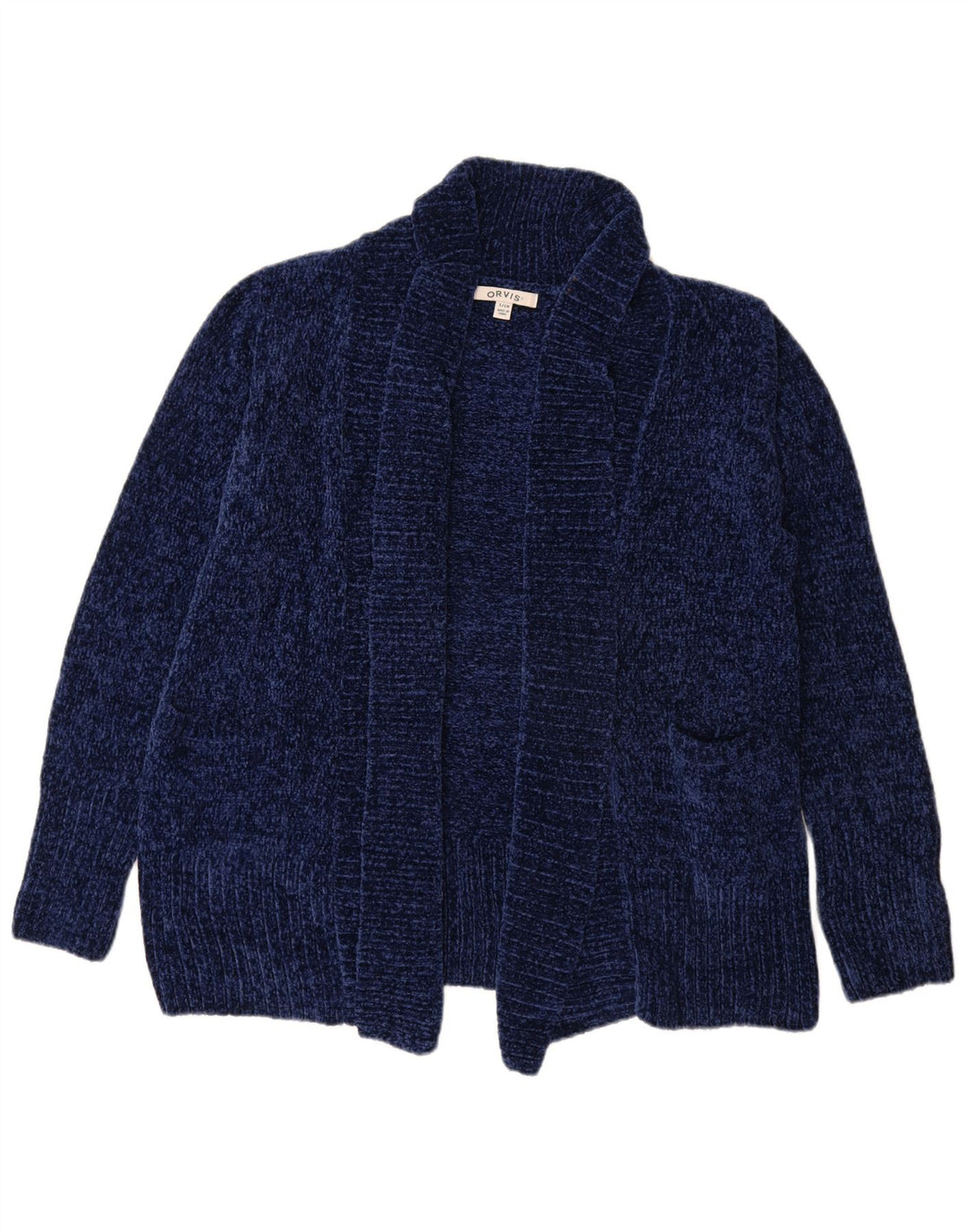 Orvis Pull cardigan ouvert surdimensionné pour femme UK 10 Small Bleu marine