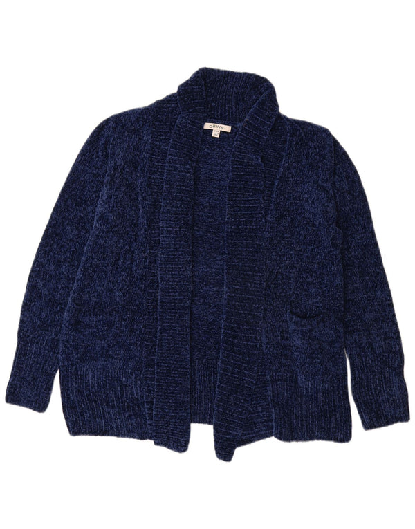 Orvis Pull cardigan ouvert surdimensionné pour femme UK 10 Small Bleu marine
