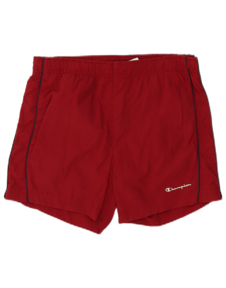 Champion Short de bain pour homme en polyester color block bordeaux moyen