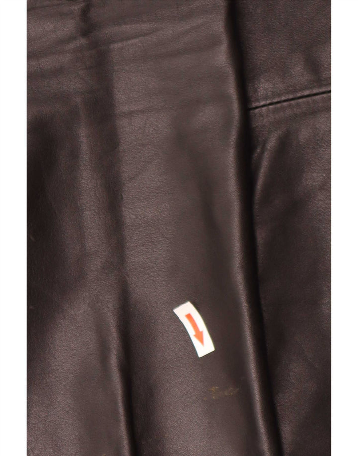 Pantalon droit en cuir Vintage pour hommes W34 L32 noir