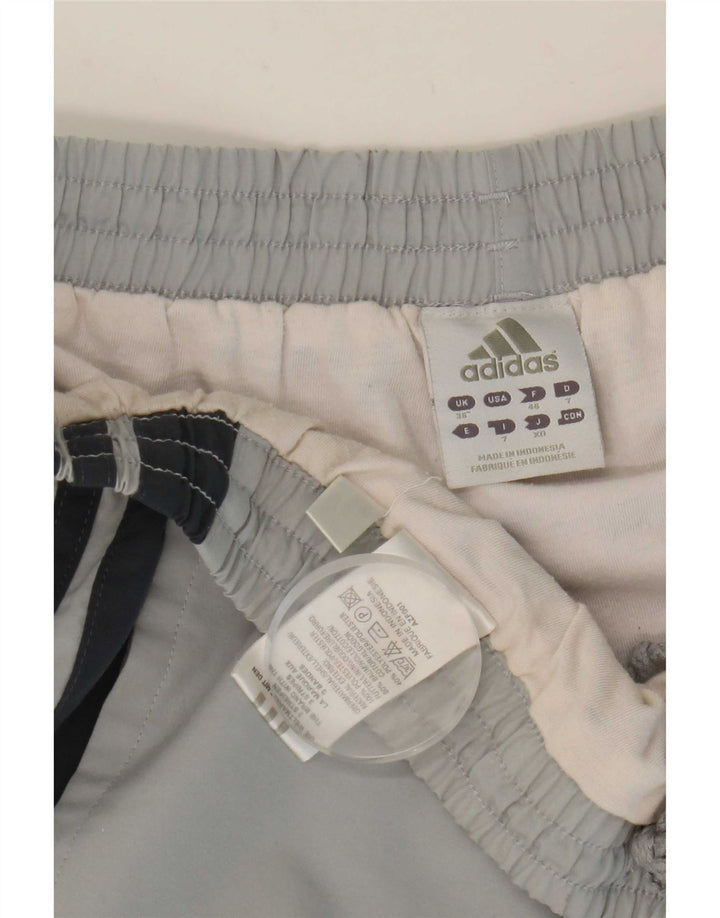 Adidas Short de sport pour homme en coton color block Gris Taille L