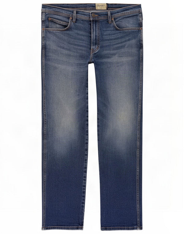Wrangler Mens Arizona Straight Jeans W38 L32 Bleu Coton