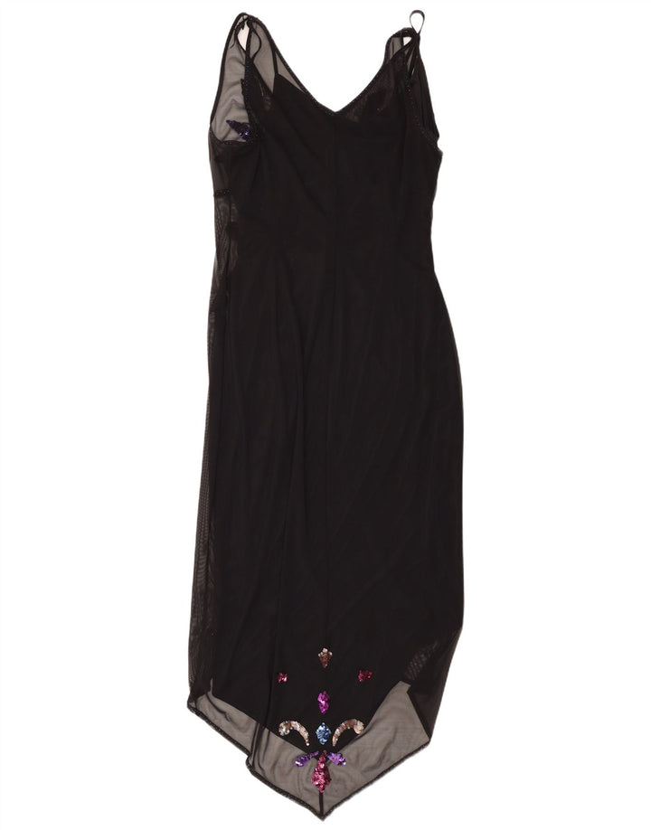 Linea Robe asymétrique sans manches pour femme UK 44 Medium Black Paisley