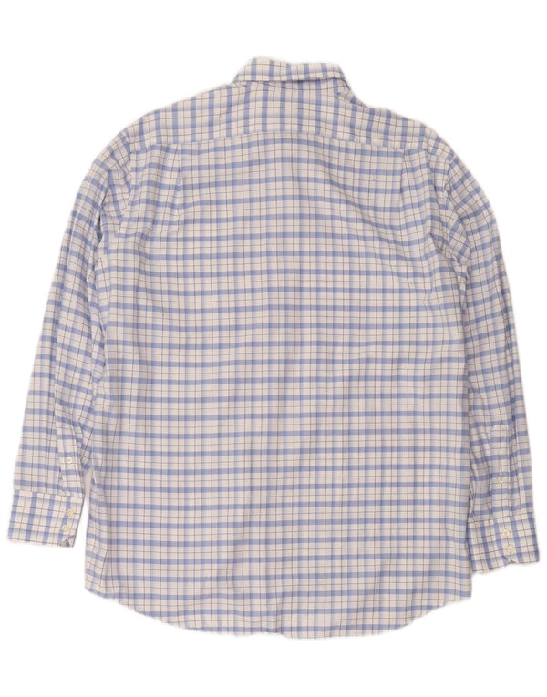 Lacoste Chemise Homme Taille 44 XL Bleu Check Coton