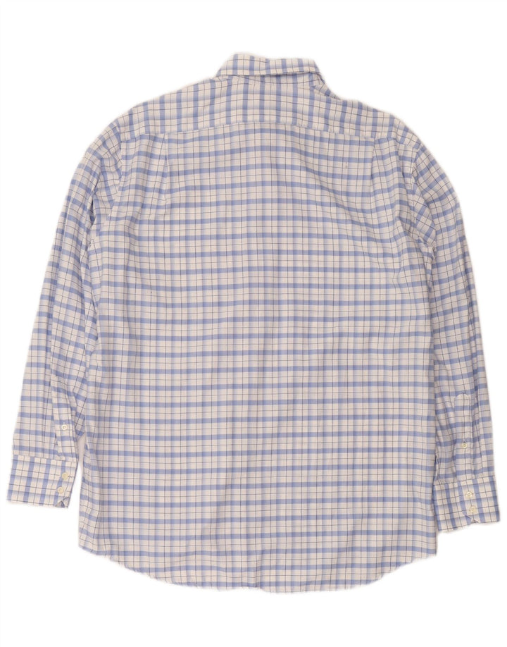 Lacoste Chemise Homme Taille 44 XL Bleu Check Coton
