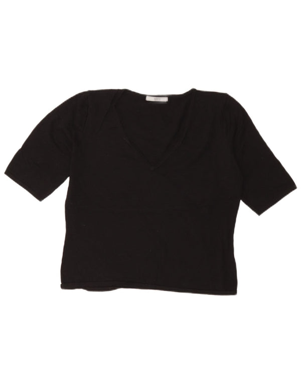 Marks & Spencer T-shirt court pour femme UK 16 Large Noir Viscose