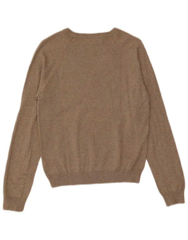 Zara Pull col en V pour femme UK 18 XL Coton marron