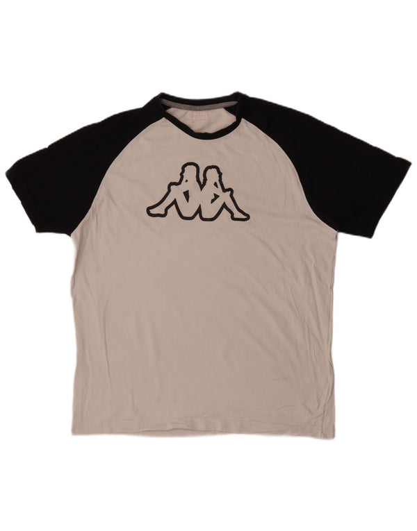 Kappa T-Shirt Graphique Homme XL Blanc Colorblock