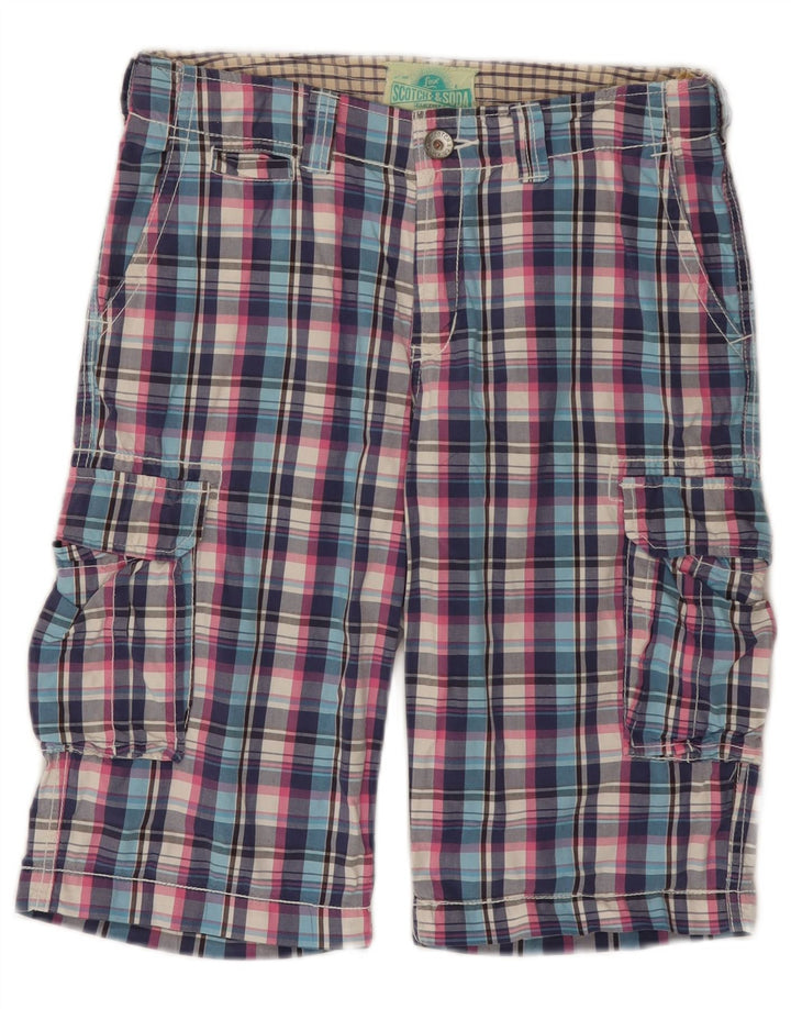 Scotch & Soda Short Cargo Garçon 15-16 ans W30 Coton à Carreaux Multicolore