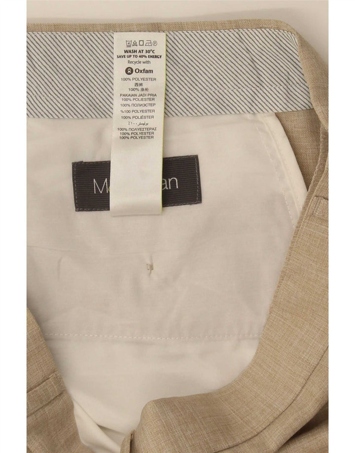 Marks & Spencer Pantalon de Costume Droit Homme W32 L31 Beige Polyester