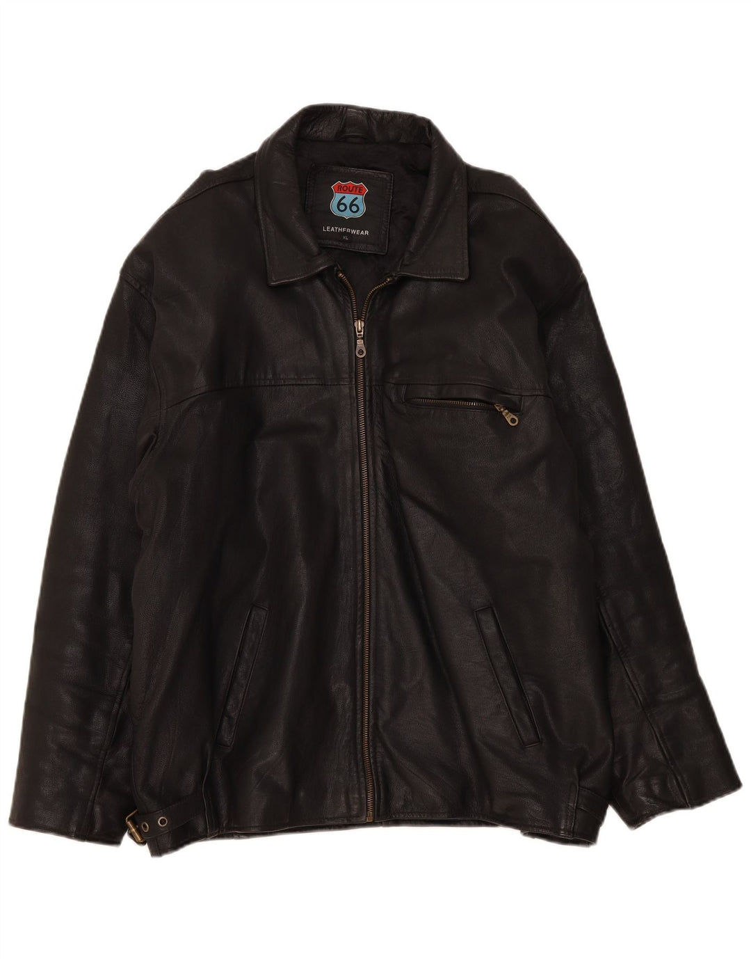 Route 66 Veste en cuir pour homme UK 42 XL Noir