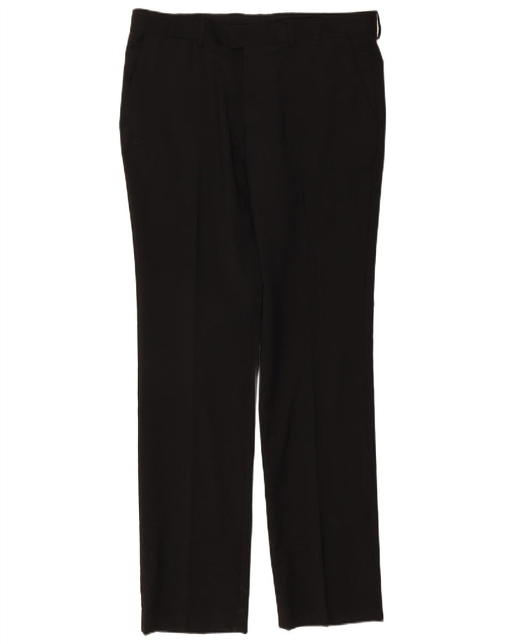 Zara Pantalon de costume slim pour homme EU 44 Large W34 L34 Noir Polyester