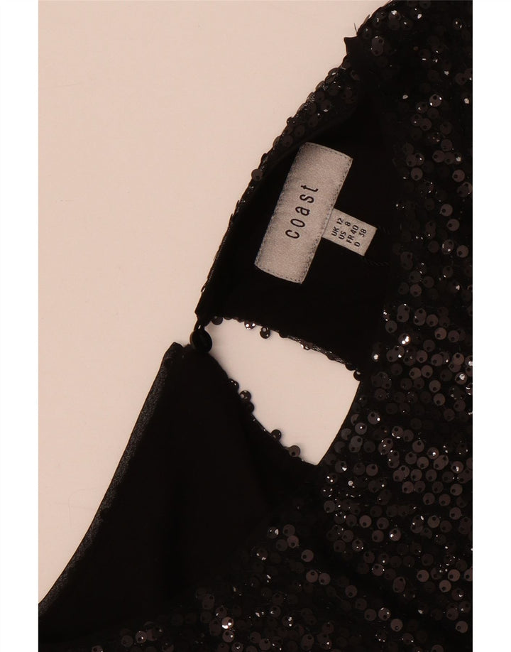Coast Chemisier asymétrique pour femme UK 42 Noir moyen