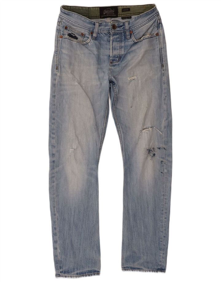 Superdry Jean ample effet vieilli W30 L30 bleu coton