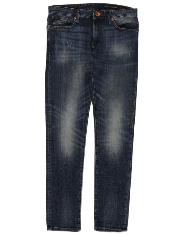 Armani Exchange Jean Slim W31 L31 Bleu Marine Coton Homme