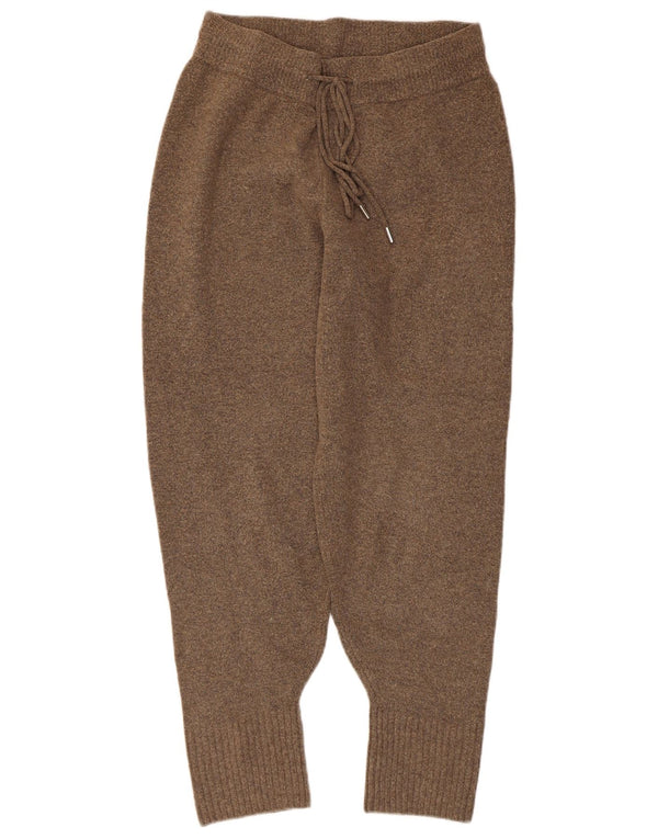 Zara Pantalon de survêtement en tricot pour femme UK 12 Marron moyen moucheté