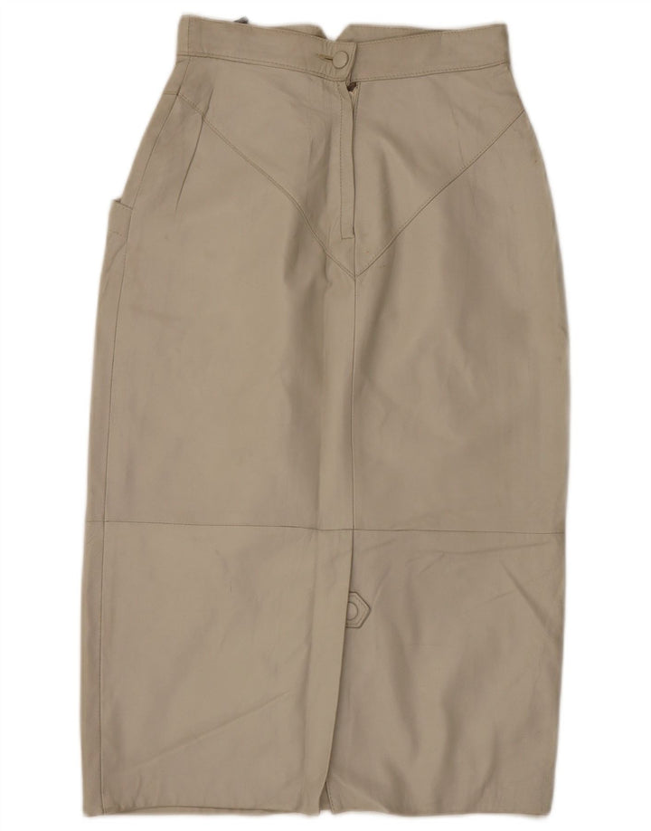 C&A Jupe midi en cuir pour femme EU 40 Medium W28 Cuir beige