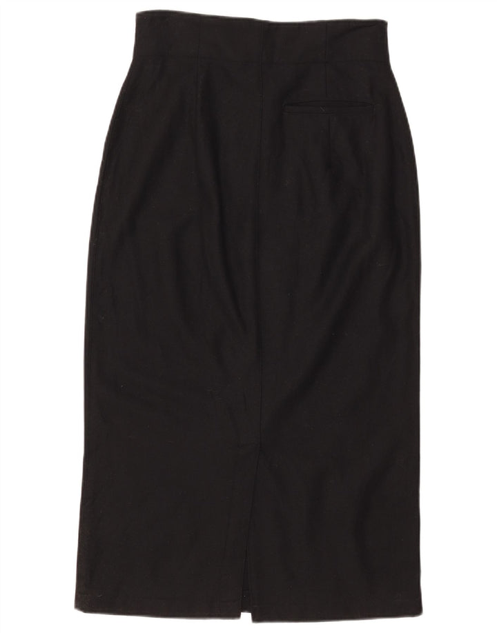 Benetton Jupe Midi Taille Haute Femme IT 44 Medium W28 Laine Noire