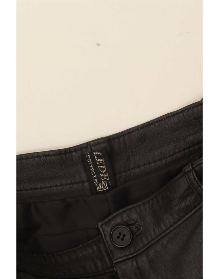 jupe en cuir femme vintage EU 40 Moyen W29 Cuir Noir