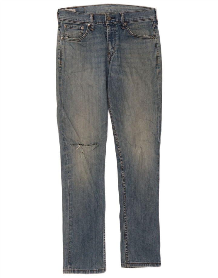 LEVI'S Jean Slim Effet Déchiré Femme W30 L32 Bleu Coton