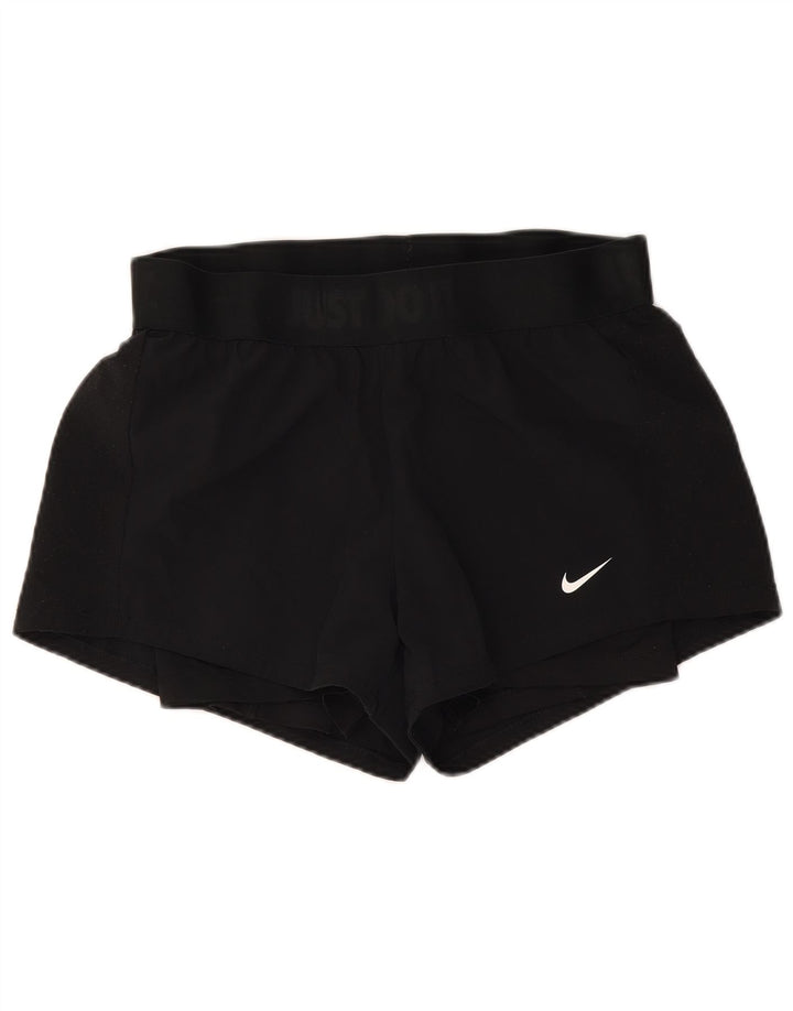 Nike Short de sport Dri Fit pour femme UK 10 Petit Noir Polyester