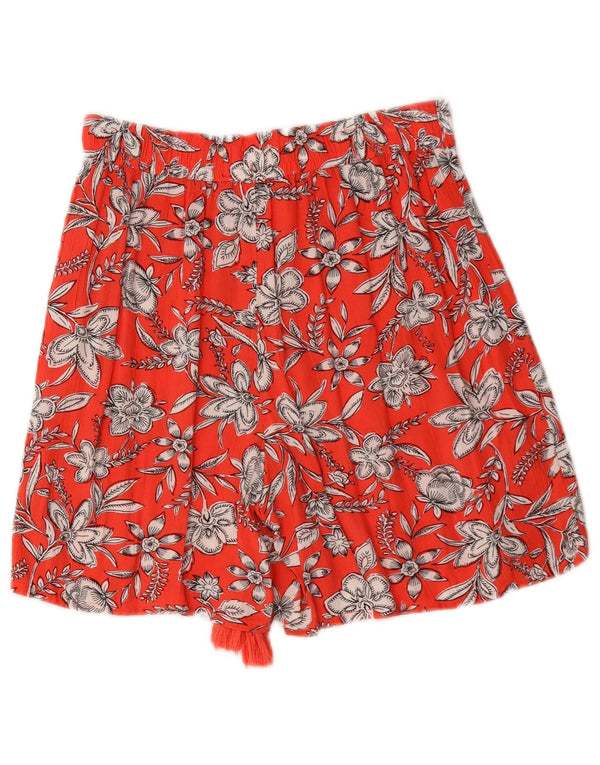 Marks & Spencer Short décontracté pour femme UK 6 XS W26 Viscose florale rouge