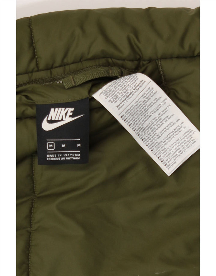 Nike Manteau matelassé réversible graphique pour femme UK 14 Polyester kaki moyen