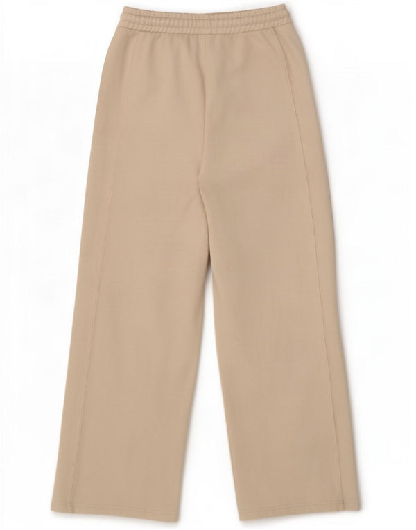 Zara Womens Wide Leg Tracksuit Trousers UK 8 Small Beige Cotton