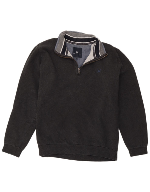 Crew Clothing Sweat-shirt à col zippé pour homme XL en coton noir