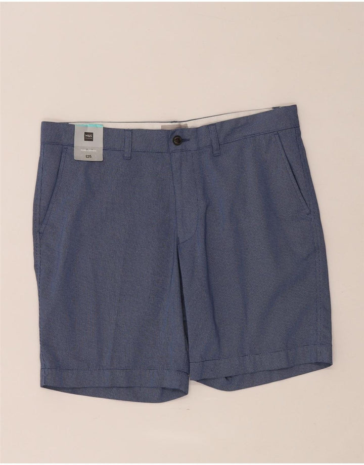 Marks & Spencer Short chino pour homme W34 en coton à pois bleu grand