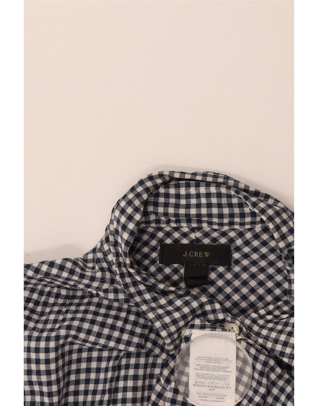 J. Crew Chemise pull pour femme UK 14 Coton vichy bleu marine moyen