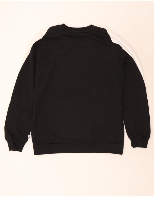 Adidas Sweat-shirt graphique pour homme en coton color block noir moyen