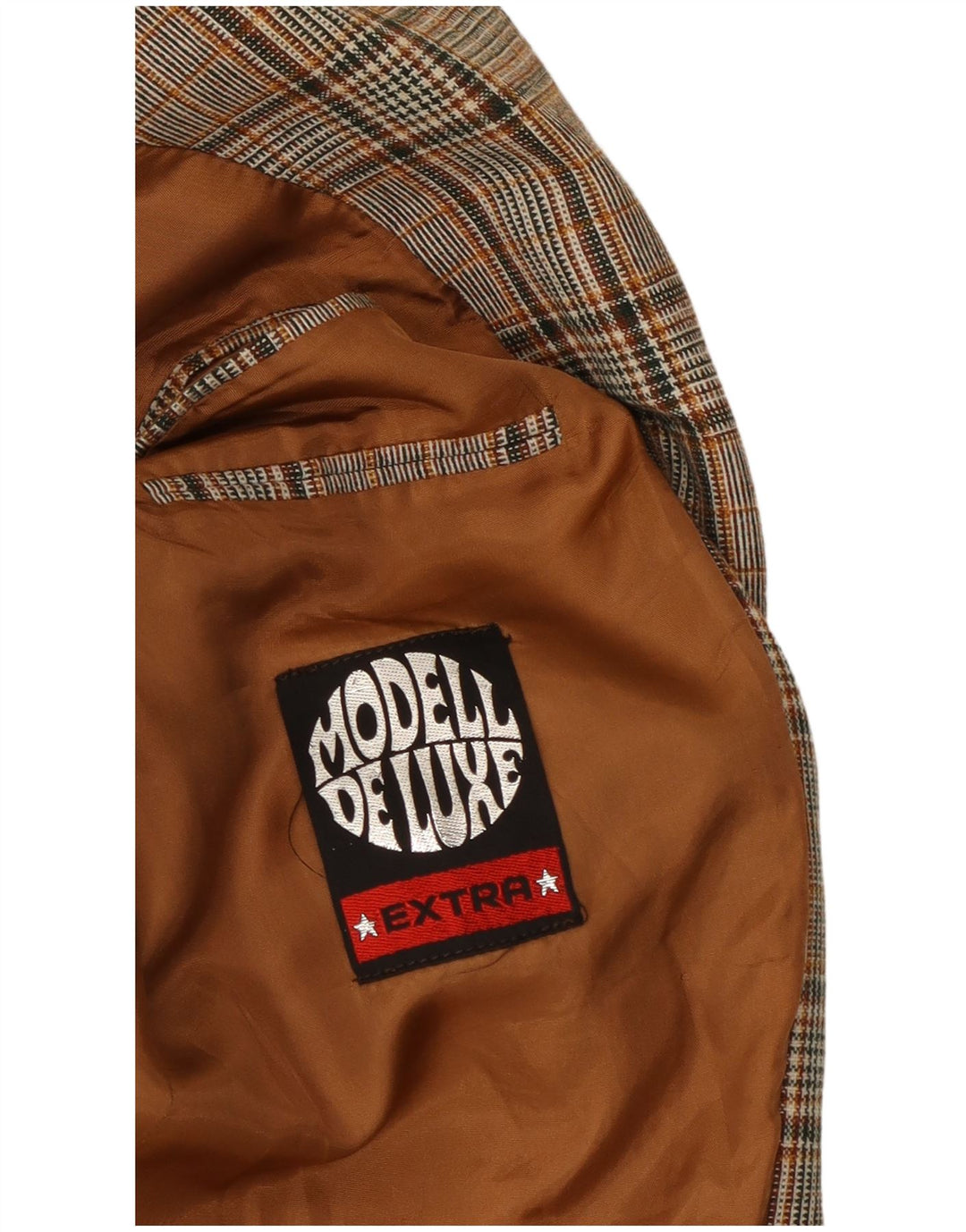 VINTAGE Homme 2 Bouton Blazer Veste UK 40 Grand Gris Check Polyester