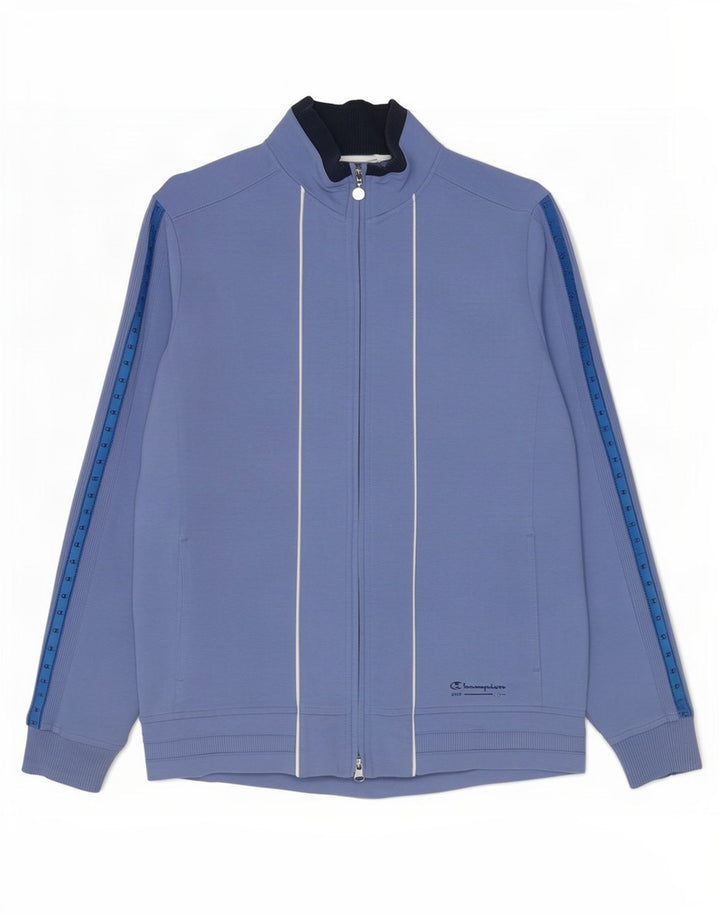 Champion Veste de Survêtement Graphique Homme Bleu Moyen Coton