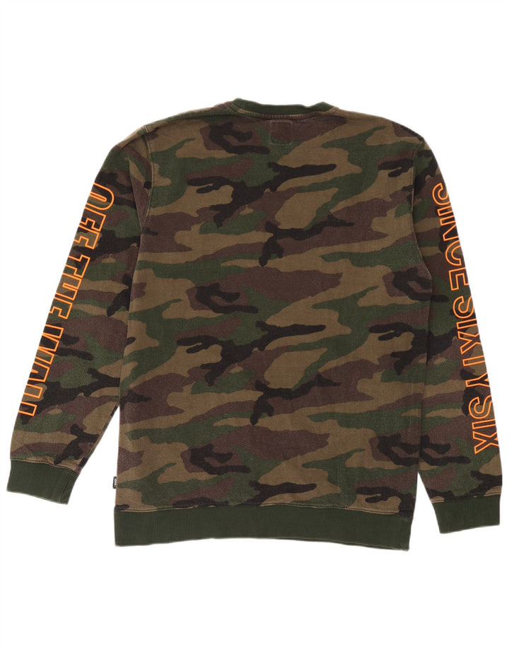 Vans Sweat-shirt graphique pour homme XL Kaki Camouflage Coton
