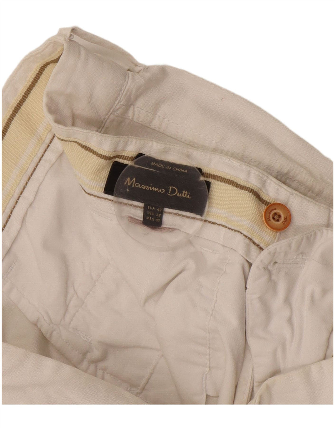 Massimo Dutti Short cargo pour homme EU 42 Large W32 Blanc