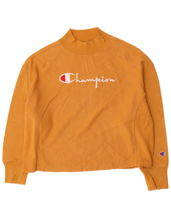 Champion Sweat-shirt surdimensionné graphique pour femme UK 10 Petit Jaune