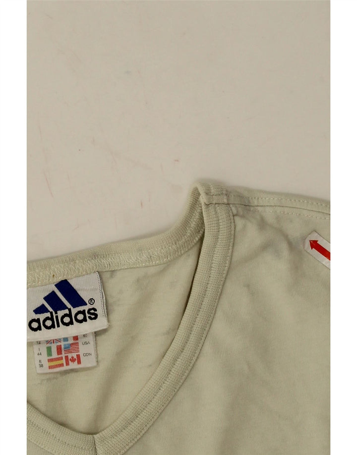 Adidas T-shirt pour femme UK 12 Beige moyen