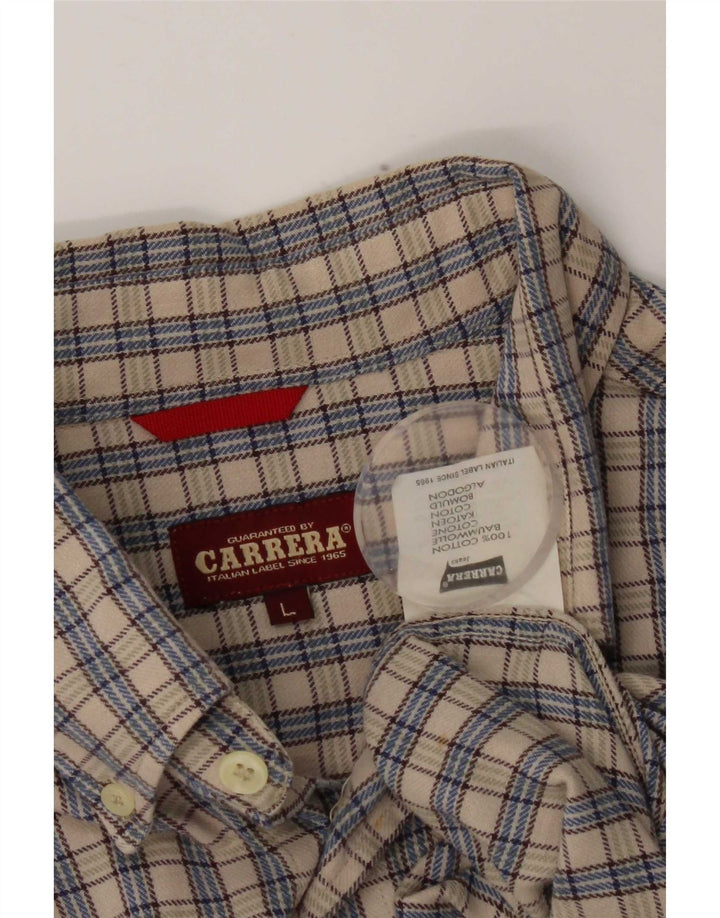 Carrera Chemise En Flanelle Grand Carreau Gris Coton Homme