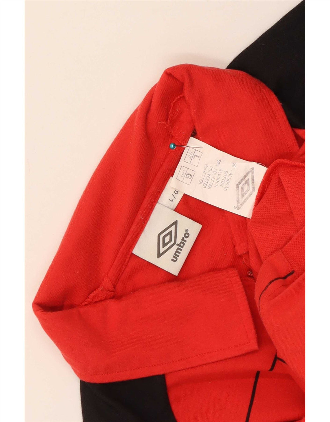 Umbro Polo Graphique Homme Large Rouge Rayé Coton
