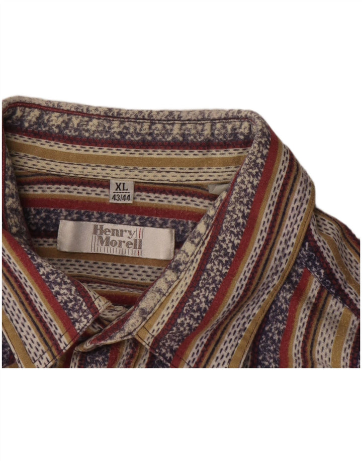 Chemise Homme HENRY MORELL Taille 43/44 XL Rayé Multicolore